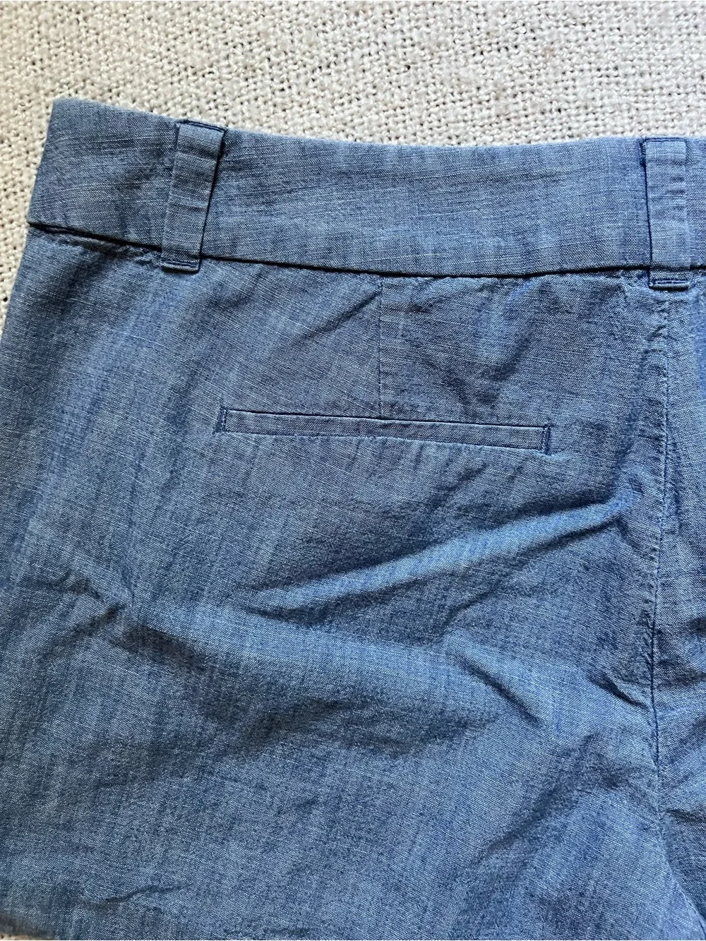 J.Crew Scallop Hem Women's Linen Shorts - Blue